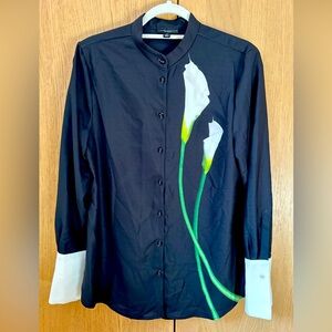 victoria beckham x target Button down Blouse Floral Print Size M